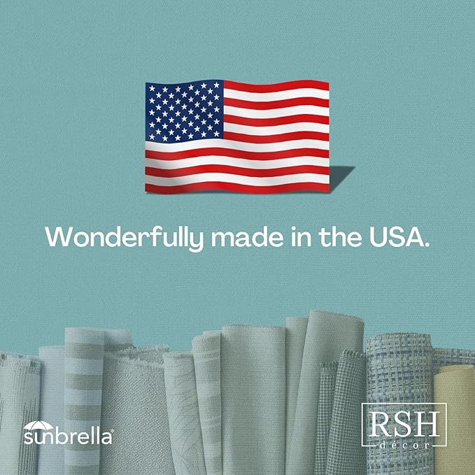 RSH DECOR: Sunbrella Square Throw Pillows Set of 2 | 17" x 17" | Water and Fade-Resistant Performance Fabric | Outdoor Pillow Covers with Down-Alternative Inserts | Cast Silver