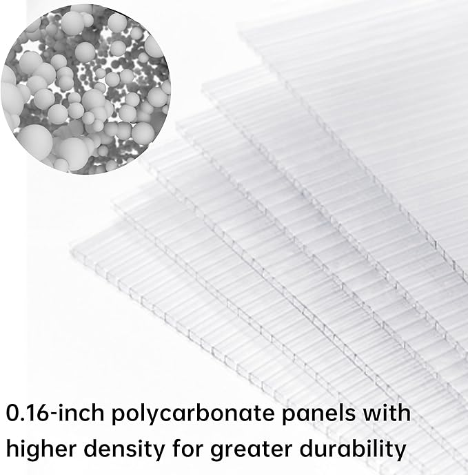 CQZY 6x6 FT Aluminum Greenhouse for Outside,Silver