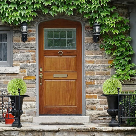 Goplus 11 Inch Topiary Balls Artificial Outdoor Set of 2, Faux Boxwood Ball, Fake Plant Sphere, Round Artificial Plant Balls for Front Door, Porch, Backyard, Balcony, Home DĂŠcor (Green)