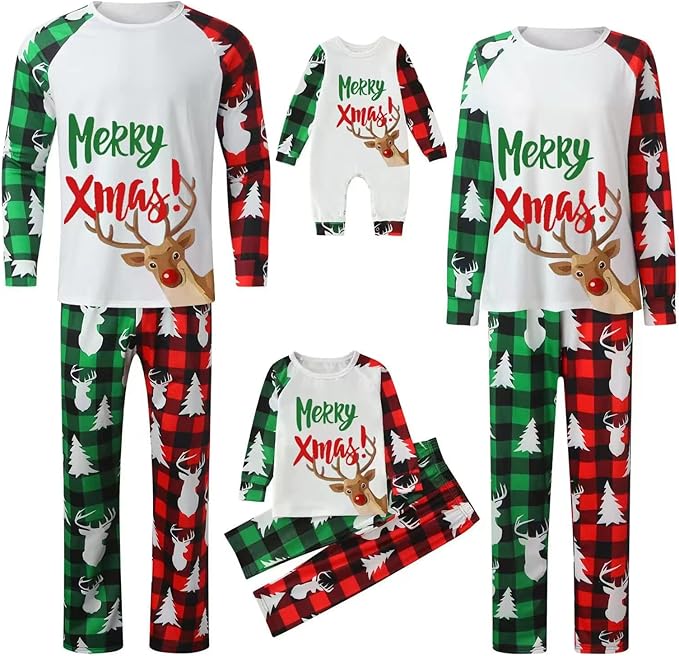 Soft matching family Christmas pajamas set for cozy holiday family gatherings