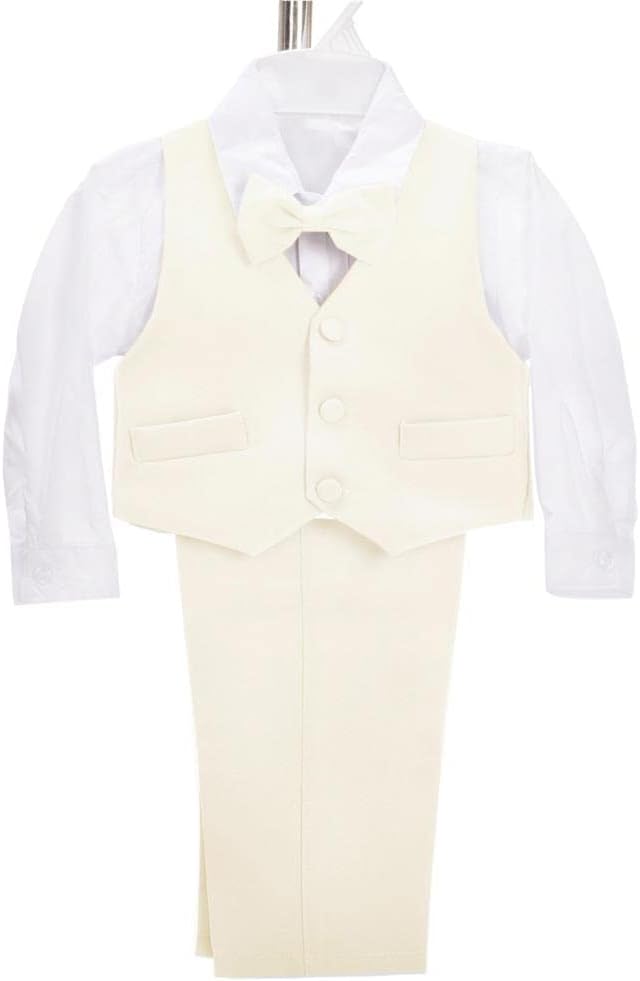 Dressy Daisy Baby Toddler Boy 5 Pcs Set Formal Tuxedo Suits No Tail Wedding Christening Baptism Outfits