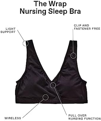 Motherhood Maternity Womens Soft Cotton Spandex Wrap Front Maternity & Nursing Sleep Bralette Bra S-3x