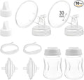Pump Parts Compatible with Spectra S1/S2/9 Plus, Not Original Accessories, Full Set Replacements Include 30mm Flange, Duckbill Valve, Backflow Protector, Tubing and Bottle