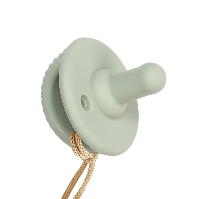 Itzy Ritzy Pacifier and Lovey Set; Detachable Plush Mushroom and Coordinating Green Silicone Pacifier; Ideal for Ages 0 Months and Up, Mushroom