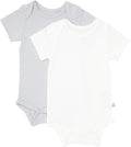 KYTE BABY Unisex Bodysuits, 2-Pack Short Sleeve Baby Bodysuits, 97% Rayon made from Bamboo, 3% Spandex