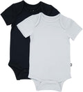 KYTE BABY Unisex Bodysuits, 2-Pack Short Sleeve Baby Bodysuits, 97% Rayon made from Bamboo, 3% Spandex