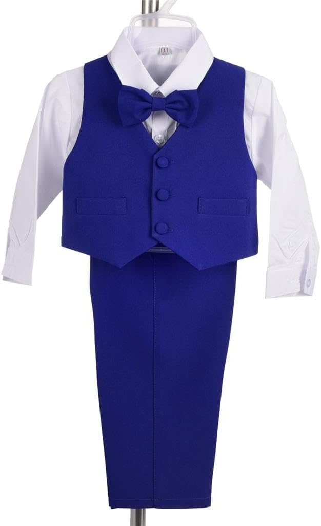 Dressy Daisy Baby Toddler Boy 5 Pcs Set Formal Tuxedo Suits No Tail Wedding Christening Baptism Outfits