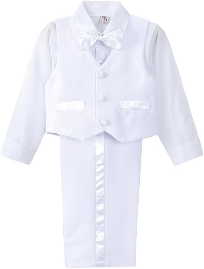 Dressy Daisy Baby Toddler Boy 5 Pcs Set Formal Tuxedo Suits No Tail Wedding Christening Baptism Outfits