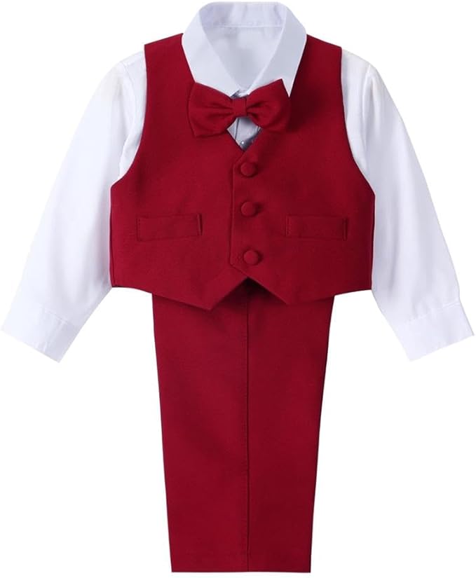Dressy Daisy Baby Toddler Boy 5 Pcs Set Formal Tuxedo Suits No Tail Wedding Christening Baptism Outfits