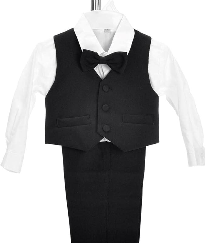 Dressy Daisy Baby Toddler Boy 5 Pcs Set Formal Tuxedo Suits No Tail Wedding Christening Baptism Outfits