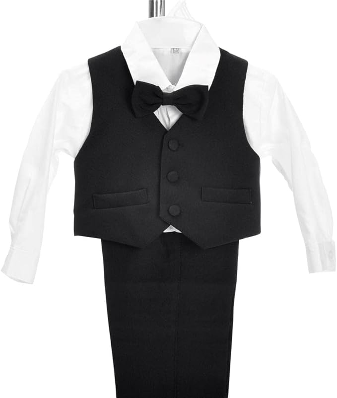 Dressy Daisy Baby Toddler Boy 5 Pcs Set Formal Tuxedo Suits No Tail Wedding Christening Baptism Outfits