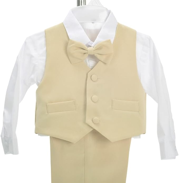 Dressy Daisy Baby Toddler Boy 5 Pcs Set Formal Tuxedo Suits No Tail Wedding Christening Baptism Outfits