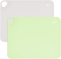 Olababy Fold N Go Silicone Placemat w Travel Case | Dishwasher Safe, BPA Free, Non-Slip, Waterproof | Mini Dining Mat for Infants, Babies, Toddlers and Kids (2, Pearl/Kiwi)