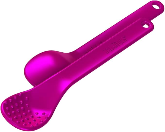 TalkTools Wee Bumpy Magenta Spoons | Provides oral awareness during feeding | Encourages lip closure | Normalize acceptance of foods with a variety of textures (Wee Bumpy, 6 Pack)