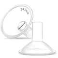 Maymom MyFit, Crater Series, 24 mm 2xTwo-Piece Breastshield Compatible with Medela Breast Pumps. Long Nipple Tunnel for Elasitc Nipples