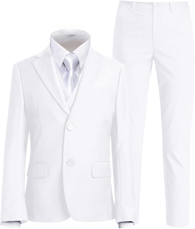 Boys Suit for Kids Tuxedo Suits for Wedding Formal Suit Set Toddler Boy Dress Outfit with Shirt and Tie