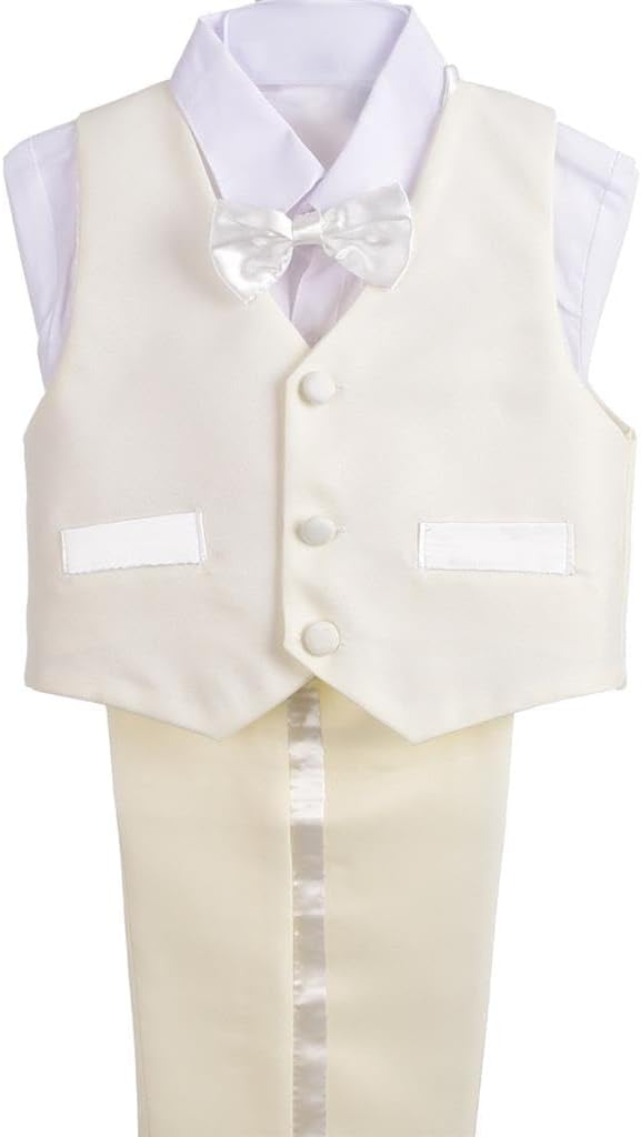 Dressy Daisy Baby Toddler Boy 5 Pcs Set Formal Tuxedo Suits No Tail Wedding Christening Baptism Outfits