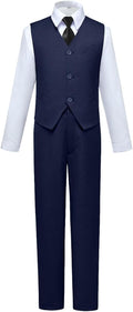 Visaccy Boys Suits Slim Fit Dress Clothes Ring Bearer Outfit