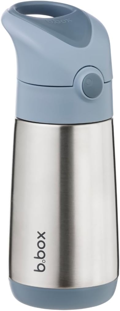 b.box 12 oz Insulated Water Bottle - Keeps Drinks Cold 8 Hours, Warm 6 Hours, Triple Wall Stainless Steel Kids Water Bottle w/Free Flow Silicone Straw, Leakproof & Dishwasher Safe