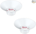 Flange Insert 2PCS 18mm Compatible with Momcozy M9/M6/M5/S12 Pro/V1 Pro/V2 pro, Spectra/Medela/Elvie/NCVI/TSRETE/eufy/Lansinoh/Paruu/MomMed Breast Pump 24mm Shields/Flanges (2pcs-18mm)