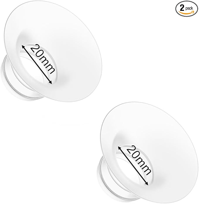 Flange Insert 20mm for Momcozy M9 M6 M5 V1 Pro V2 Pro S12 Pro S9 Pro, Compatible with Medela/Elvie/Spectra/Willow Go/eufy/Lansinoh Breast Pump, Breastfeeding Essential Kit, 2PCS