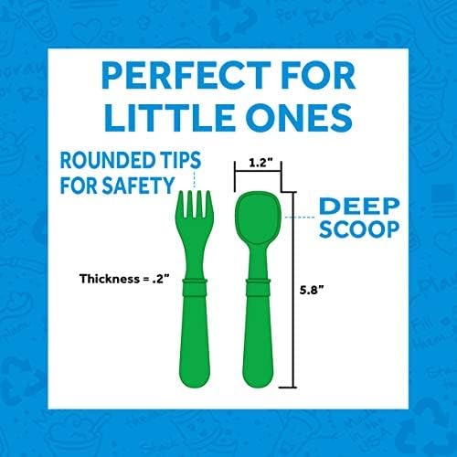 Re-play 3 Divided Toddler Plates, 3 Utensils Set and 3 Wide Base Bowls - Dishwasher and Microwave Safe - Made in USA - Mermaid