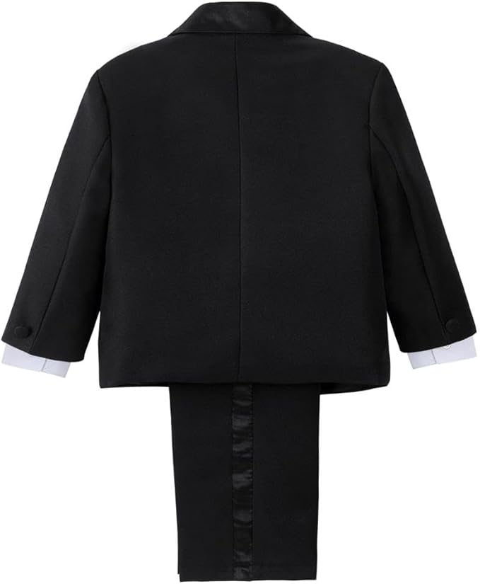 Dressy Daisy Baby Toddler Boy 5 Pcs Set Formal Tuxedo Suits No Tail Wedding Christening Baptism Outfits
