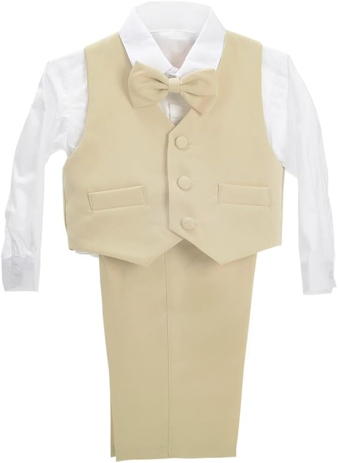 Dressy Daisy Baby Toddler Boy 5 Pcs Set Formal Tuxedo Suits No Tail Wedding Christening Baptism Outfits