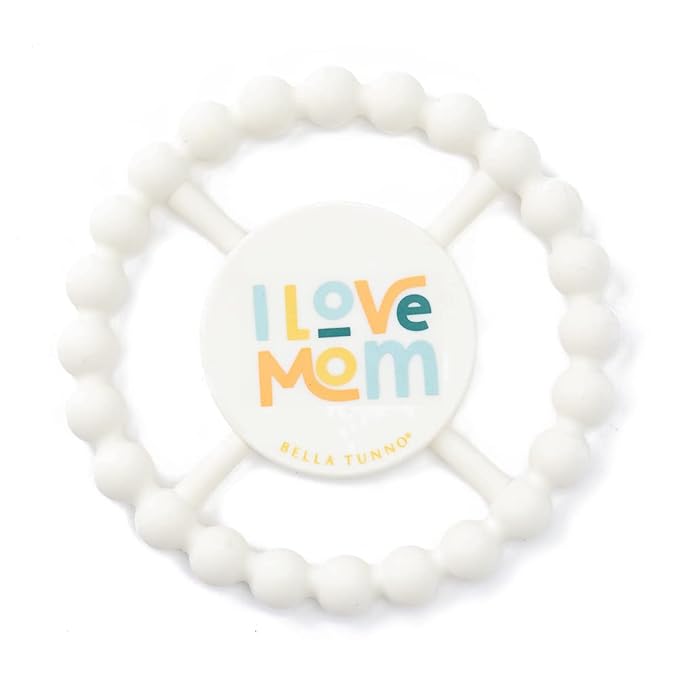 Baby Teether by Bella Tunno, Silicone Teethers for Babies 3-6 Months, 6-12 Months, Baby Toys, Pacifier, Teething Relief, Boys, Girls, I Love Mom