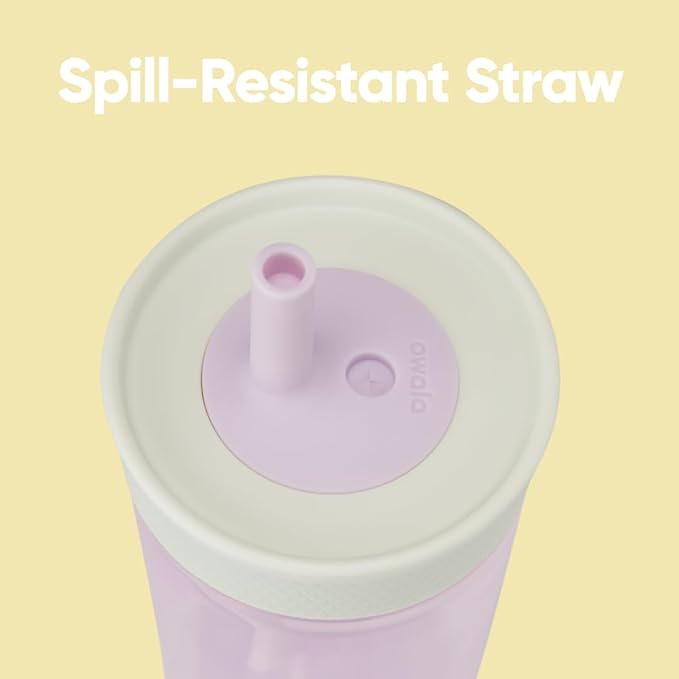 Owala Kids Insulation BPA-Free Plastic Tumbler with Spill Resistant Flexible Straw, Easy to Clean, Kids Water Bottle, Great for Travel, Dishwasher Safe, 15 Oz, Mint and Pink, (Unicorn)