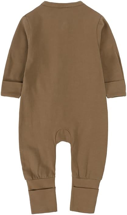 JunNeng 2 Pack Footless Long/Short Sleeve Baby Romper with Zipper Cotton Infant Sleepwear