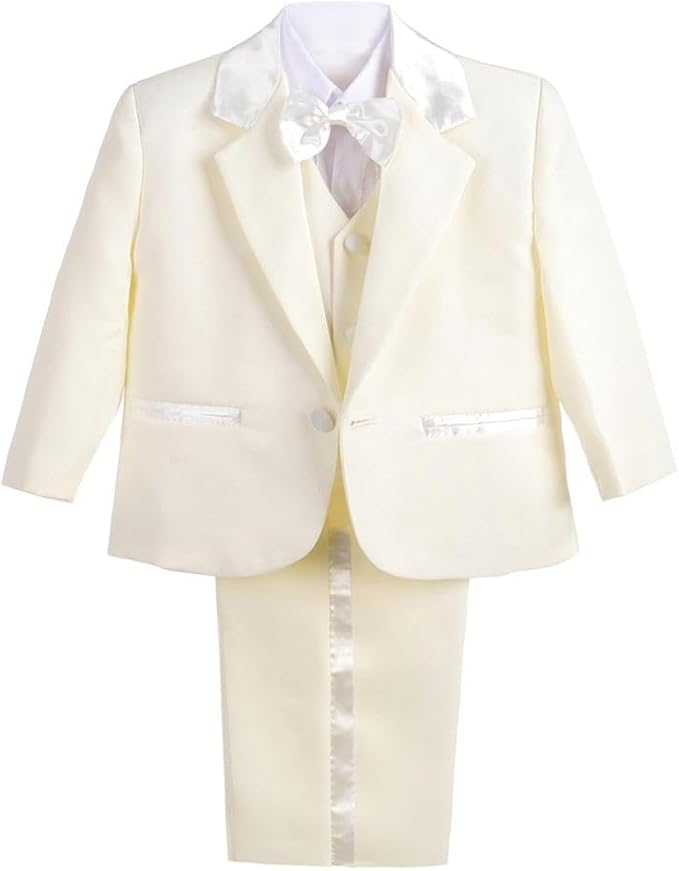Dressy Daisy Baby Toddler Boy 5 Pcs Set Formal Tuxedo Suits No Tail Wedding Christening Baptism Outfits