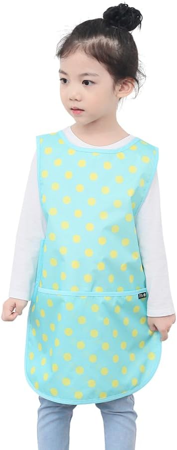 Kids Painting Apron – Waterproof Art Smock for Toddlers & Preschoolers, Messy Play, Baking, Crafts, Cooking, Mealtime