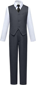 Visaccy Boys Suits Slim Fit Dress Clothes Ring Bearer Outfit