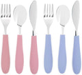 Elk and Friends Kids Silverware with Silicone Handle | Childrens Safe Flatware | Kids Utensils | Spoon + Fork + Knife set | 4 years+ | 6 Pieces