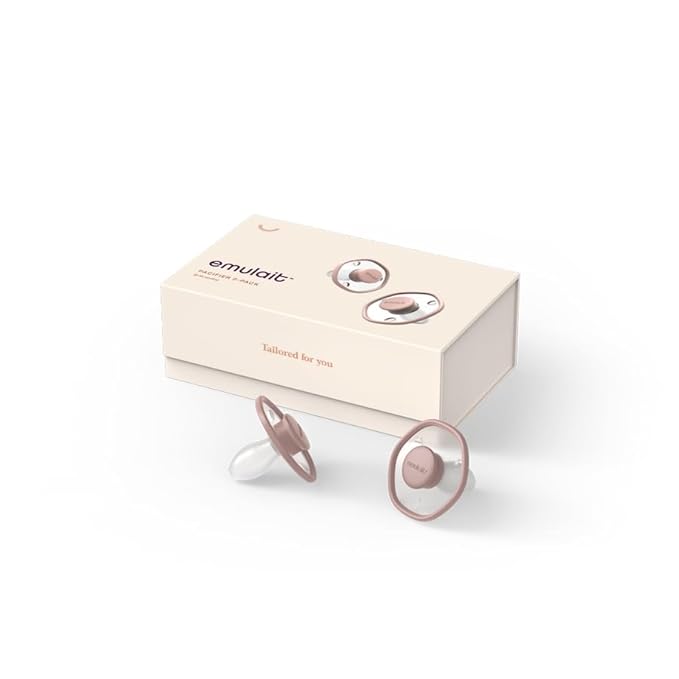 Emulait Baby Pacifier (2 Pack): 0-6 Months - Rose