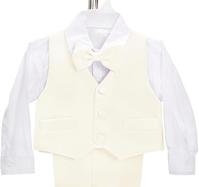 Dressy Daisy Baby Toddler Boy 5 Pcs Set Formal Tuxedo Suits No Tail Wedding Christening Baptism Outfits