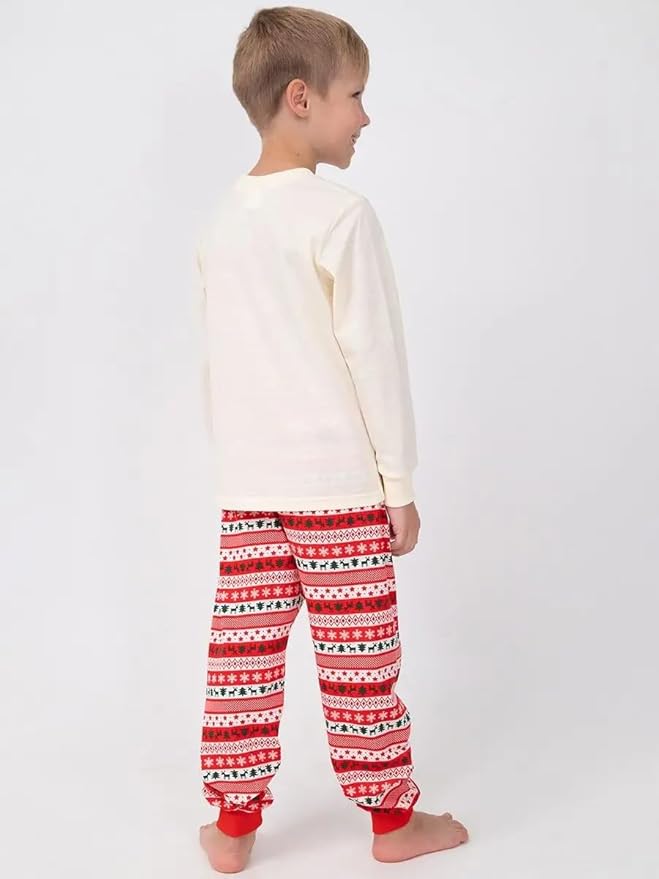 Awoscut Christmas Family Matching Pajamas Christmas Pjs Holiday Nightwear Sleepwear Sets Long Sleeve Pjs