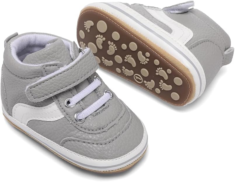 Clowora Baby Boys Girls Shoes Non-Slip Rubber Sole Sneakers Infant First Walking Toddler Crib Shoes Newborn Loafers Flats.