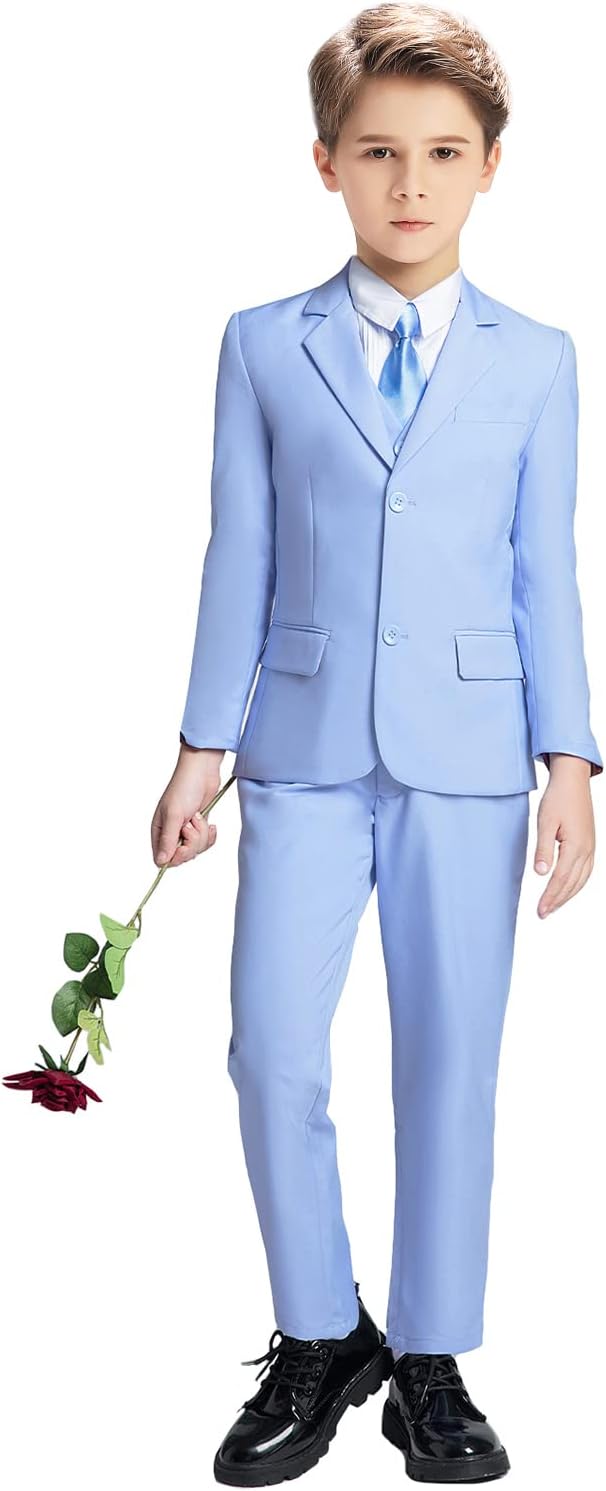 Boys Suit for Kids Tuxedo Suits for Wedding Formal Suit Set Toddler Boy Dress Outfit with Shirt and Tie
