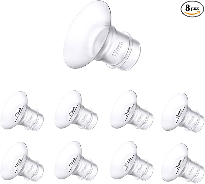 Flange Inserts 17mm 8PCS,Wearable Breast Pump Parts Compatible with Momcozy S12 pro/S9 pro/S12/S9/Medela/Spectra/TSRETE 24mm Breast Pump Shields/Flanges,Reduce 24mm Nipple Tunnel Down to 17mm