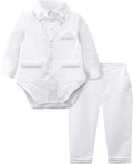 A&J DESIGN Baby Boy Suits Clothes Infant Toddler Formal Gentleman Outfits, Dress Shirt + Vest + Bow Tie + Pants Wedding Set