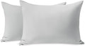 TILLYOU Toddler Pillowcase 2 Pack with Zipper,Silky Soft Microfiber 13" x 18" Kids Travel Pillow Cases,Gray