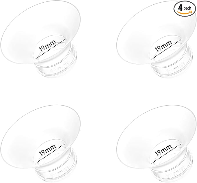 4pcs Flange Inserts 19mm Compatible with Momcozy M9/M6/M5/V1 Pro/V2 Pro/S12 Pro/S9 Pro Wearable Breast Pump, for Momcozy Breast Pump Replacement Parts, Reduce 24mm Nipple Tunnel Down to 19mm
