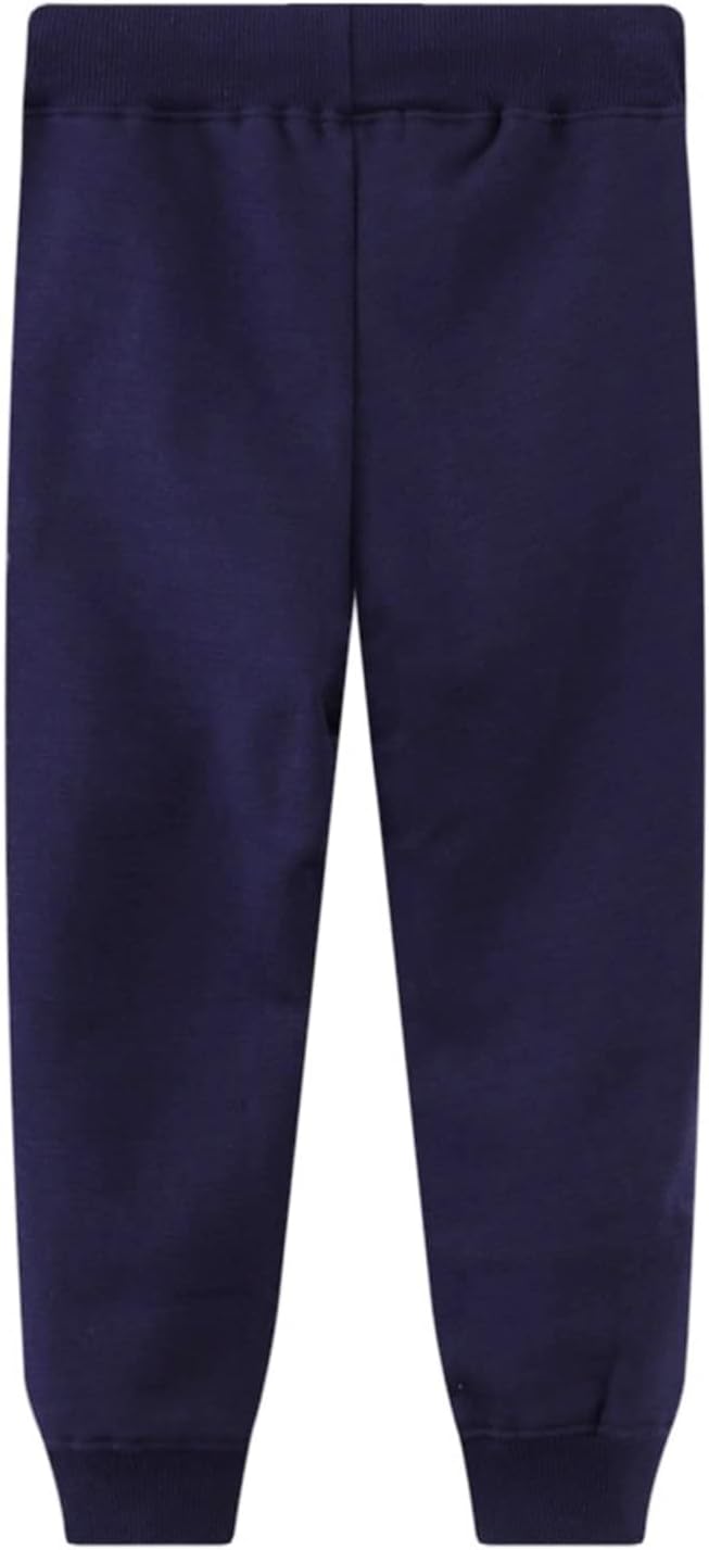 LOKTARC 2 Pack Boys Drawstring Sweatpants Cute Pattern Cotton Sport Jogger Pants