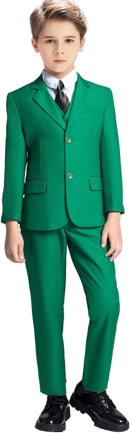 Boys Suit for Kids Tuxedo Suits for Wedding Formal Suit Set Toddler Boy Dress Outfit with Shirt and Tie