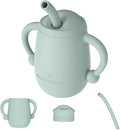 Cuddle Campus 100% Silicone Baby Training Cup, Shatterproof Toddler Sippy Cups with Straw, Open Cup for Baby, 6+ Months 4 Oz