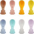 Universal Baby Food Pouch Spoon Attachment - 8 Pack, Silicone Baby Spoons for Pouches, Travel-Friendly Baby Food Squeeze Pouch Spoon