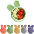 Baby Plates with Suction - Self-Feeding Tools for Baby - Made in Korea - Suction Plates Feeding Essentials - Ideal Baby Food Plates - Perfect Design for Toddlers (Green, Rabbit)