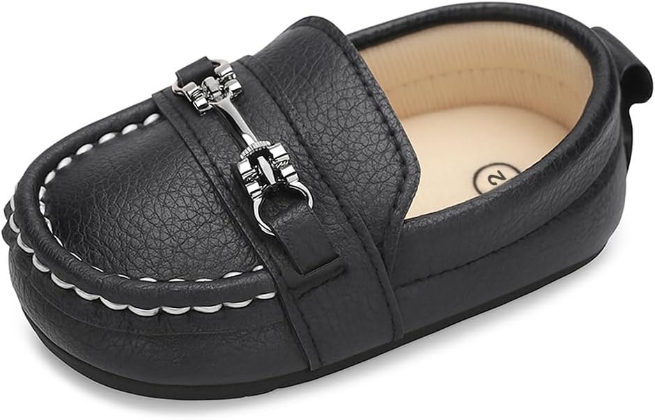 LONSOEN Baby Girls Boys Loafers Prewalker Dress Crib Shoes